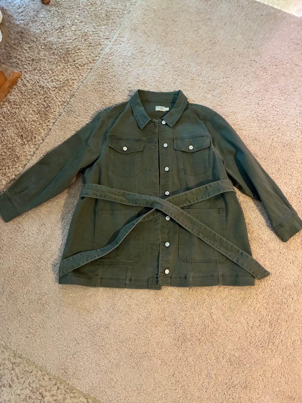 Terra & Sky Olive Green Utility Jacket with Belt
